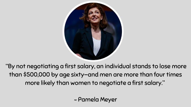 By not negotiating a first salary ~ Pamela Meyer