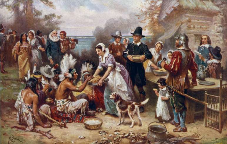 Harvest festival observed by the Pilgrims at Plymouth