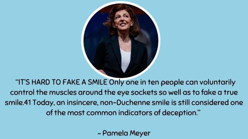 IT’S HARD TO FAKE A SMILE ~ Pamela Meyer