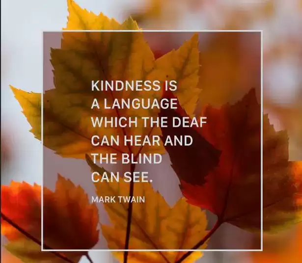 Kindness is a language that the deaf can hear and the blind can see 