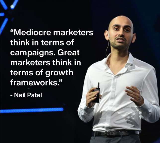 Mediocre marketers think in terms of campaigns--Neil Patel