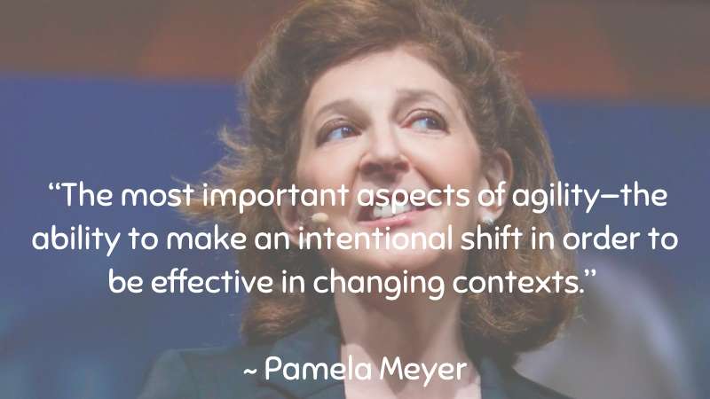 The most important aspects of agility ~ Pamela Meyer