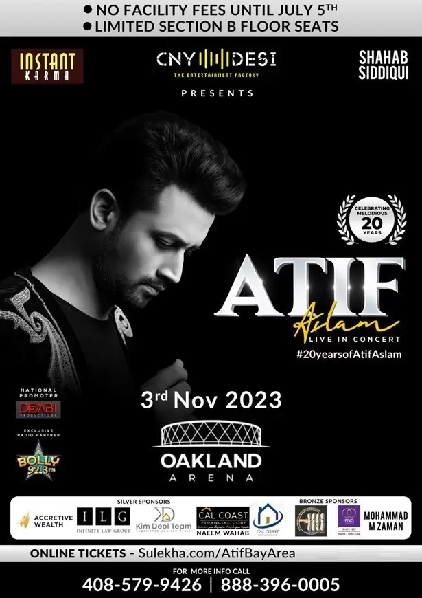 Atif Aslam LIVE in Concert Bay Area | Celebrate 20 Years of Atif