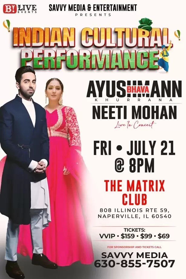 Ayushmann Khurrana and Neeti Mohan Live in Chicago 2023