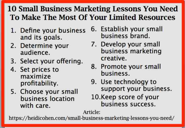 10 Small Business Marketing Lessons