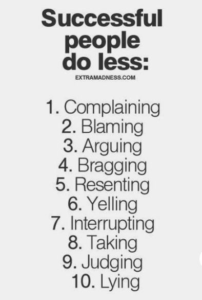 Things that successful people do less