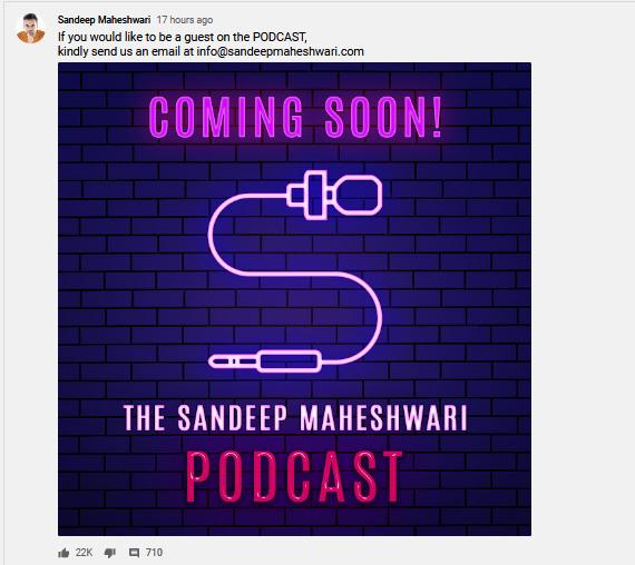 How to be a guest at Sandeep Maheshwar's Podcast?