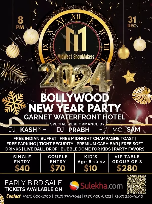 Bollywood Blaze: NYE 2024 Extravaganza in Indianapolis