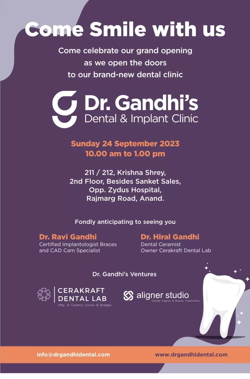 Dr. Gandhi Dental Clinic to Shine Bright at Its Grand Opening