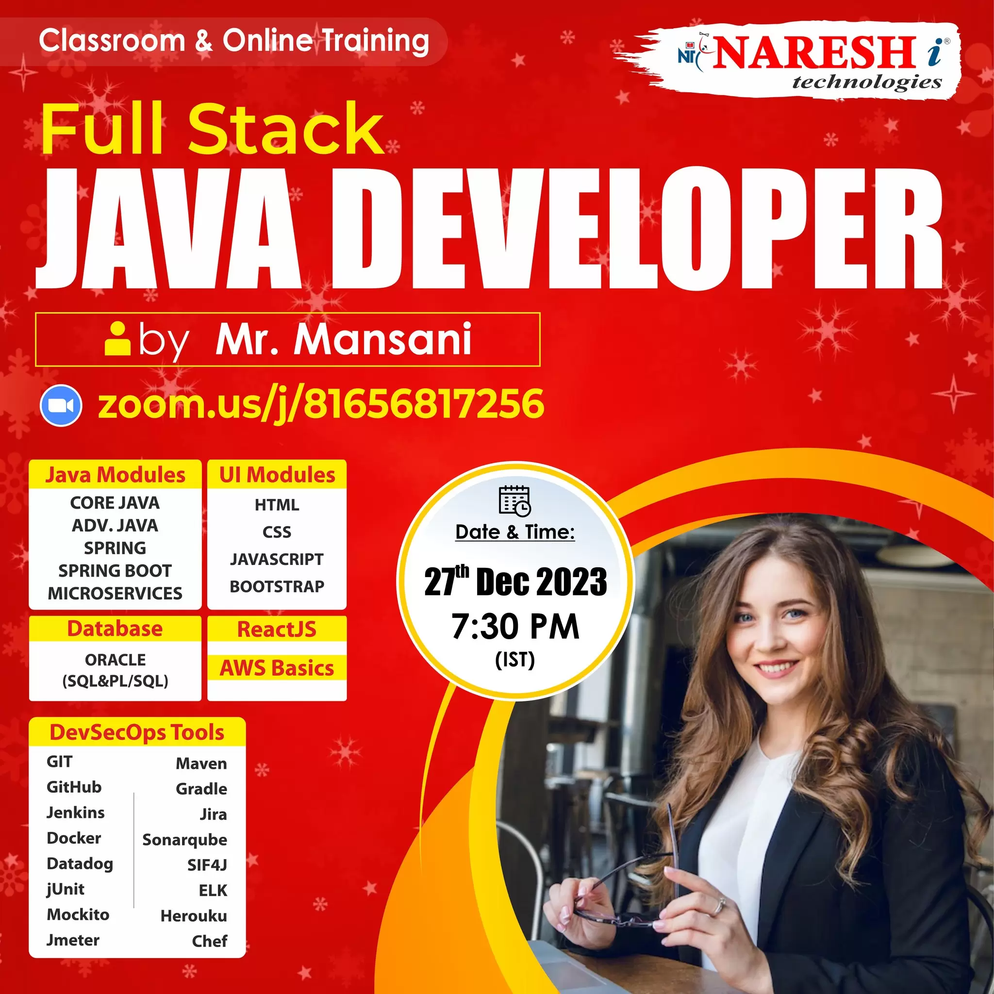 Free Demo On Full Stack Java Developer Course Training -NareshIT