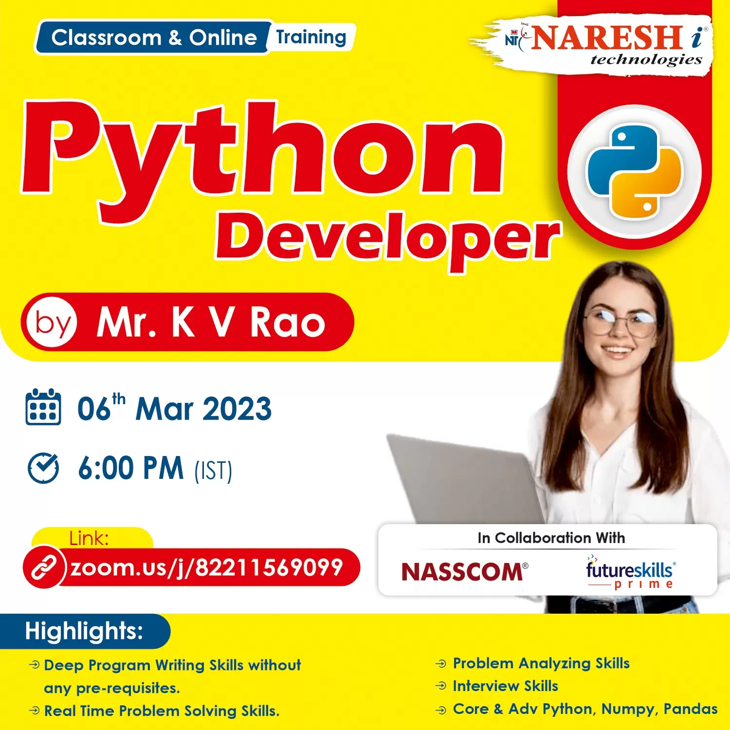Free Demo On Python by Mr. K.V.Rao - NareshIT