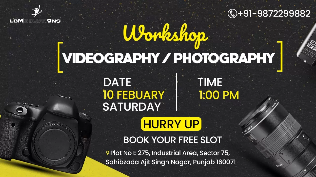 Free Workshop On Cinematography and Photography in Mohali, chandi