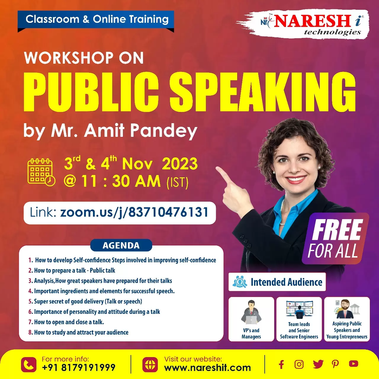 Free WorkShop On Public Speaking By Mr. Amit Pandey - NareshIT