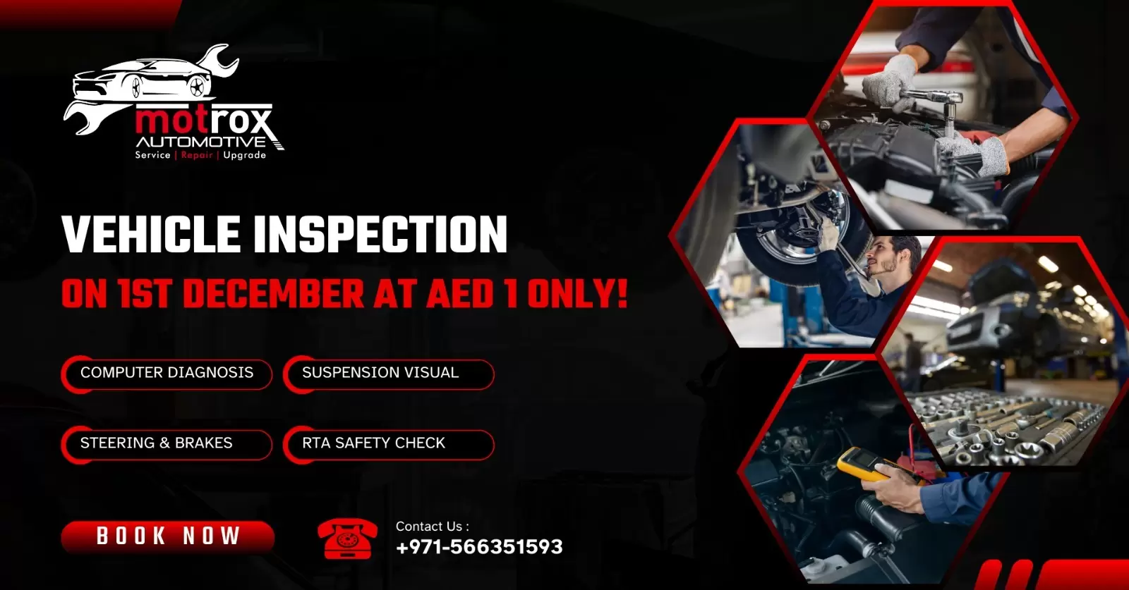 GET YOUR VEHICLE INSPECTED FOR JUST AED 1