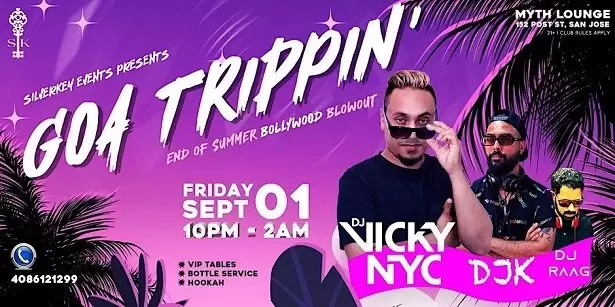 Goa Trippin' | End of Summer Bollywood Blowout | Myth SJ | Sep 1s