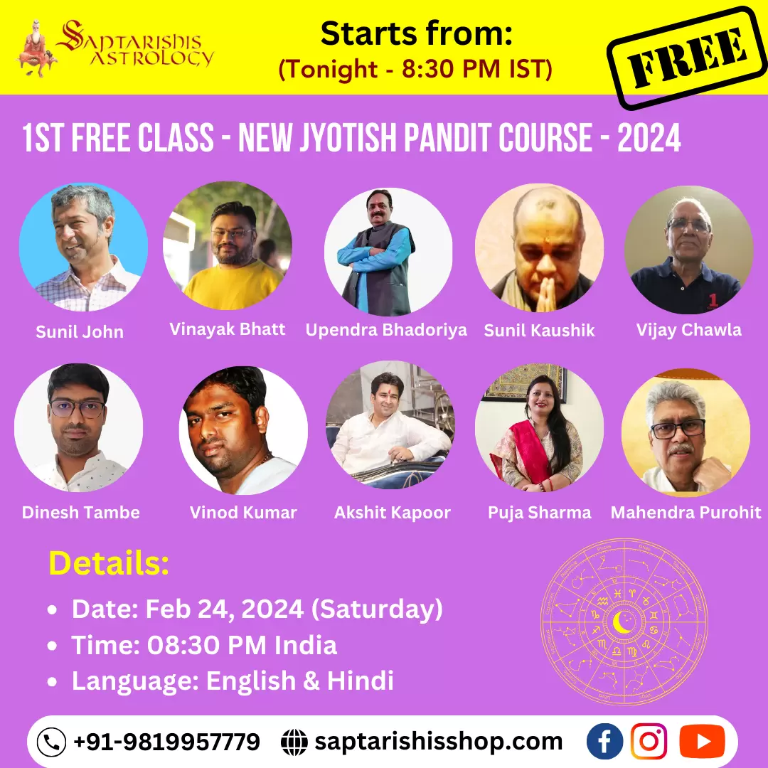 Join 1st free Class of Jyotish Pandit Course 2024 - Tonight