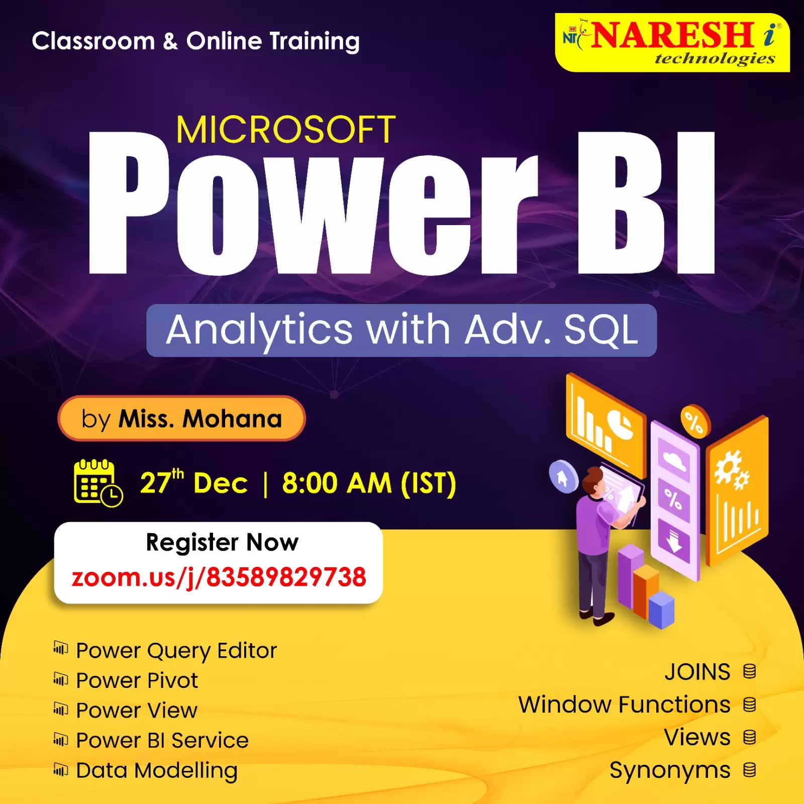 Power BI by Miss. Mohana Online Course Training in NareshIT