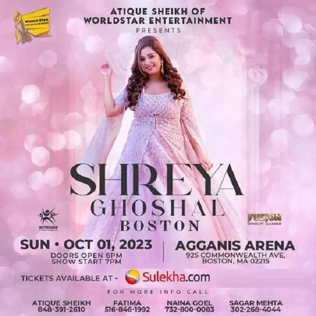 Shreya Ghoshal Live Concert in Boston 2023