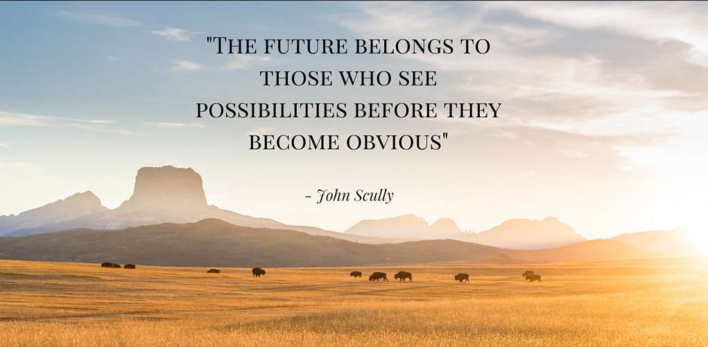 The Future belongs to those who see possibilities before they become obvious. - John Scully